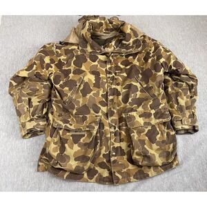 Vintage Gamehide Jacket Camouflage Camo Hooded Pockets Hunting Coat Mens LARGE